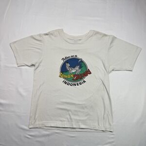 Vintage Taman Safari Indonesia  White Single Stitch T-Shirt 90s Size Small
